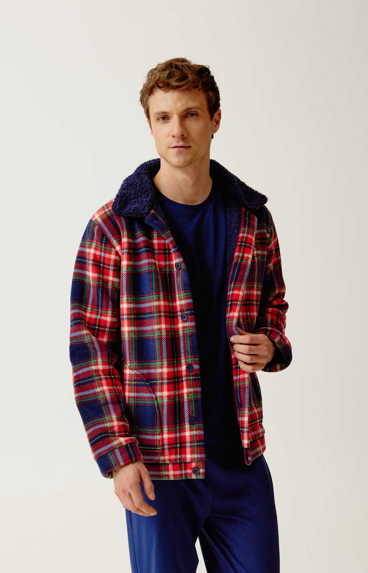 arthur-bob-veste-polaire-l-on-marine-carreaux image 7