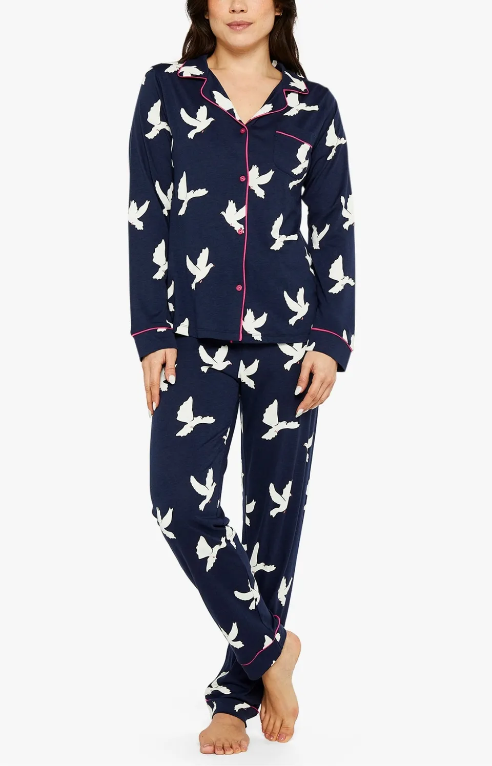 arthur-bob-colombes-pyjama-femme-marine-lyocell-coton image 1