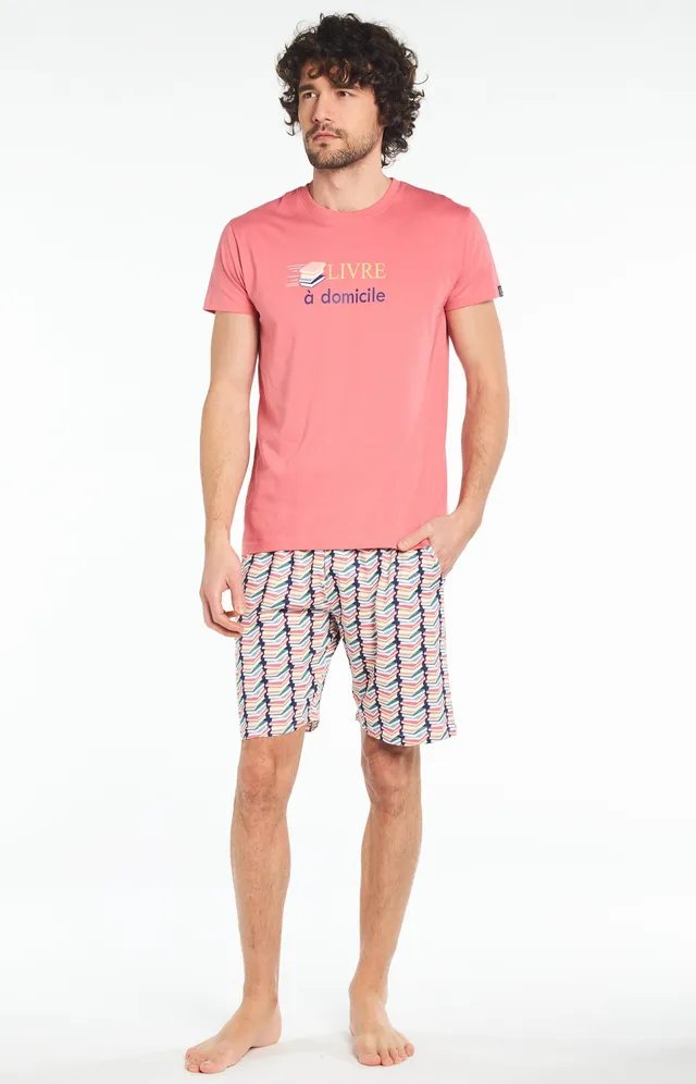 arthur-bob-pyjashort-livre-domicile-coton-bio-multicolore image 1