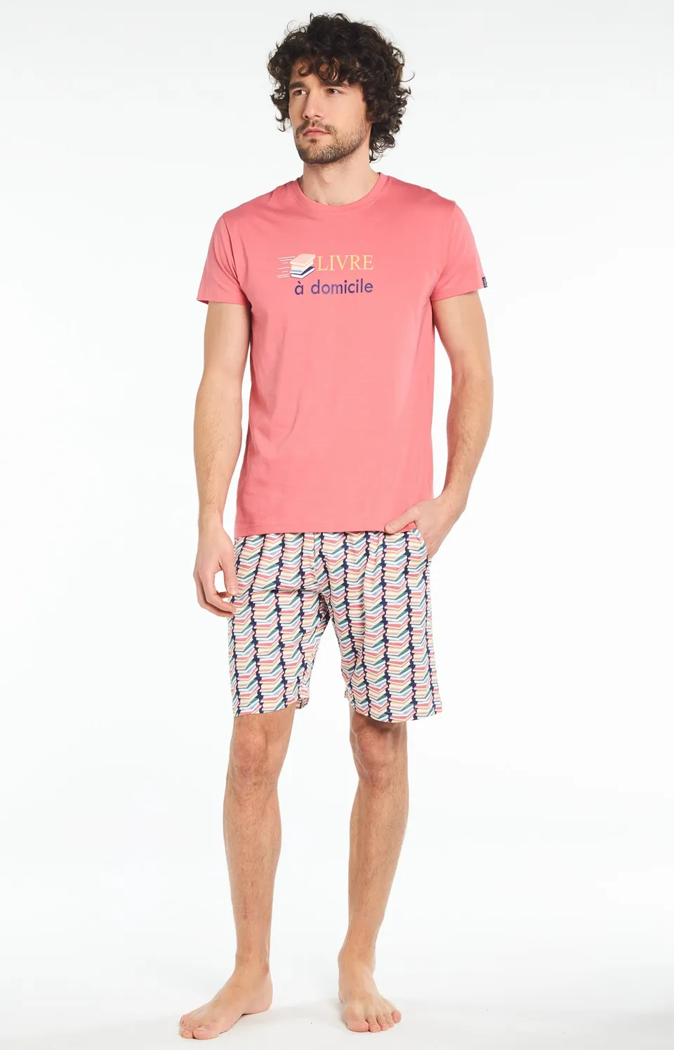 arthur-bob-pyjashort-livre-domicile-coton-bio-multicolore image 1