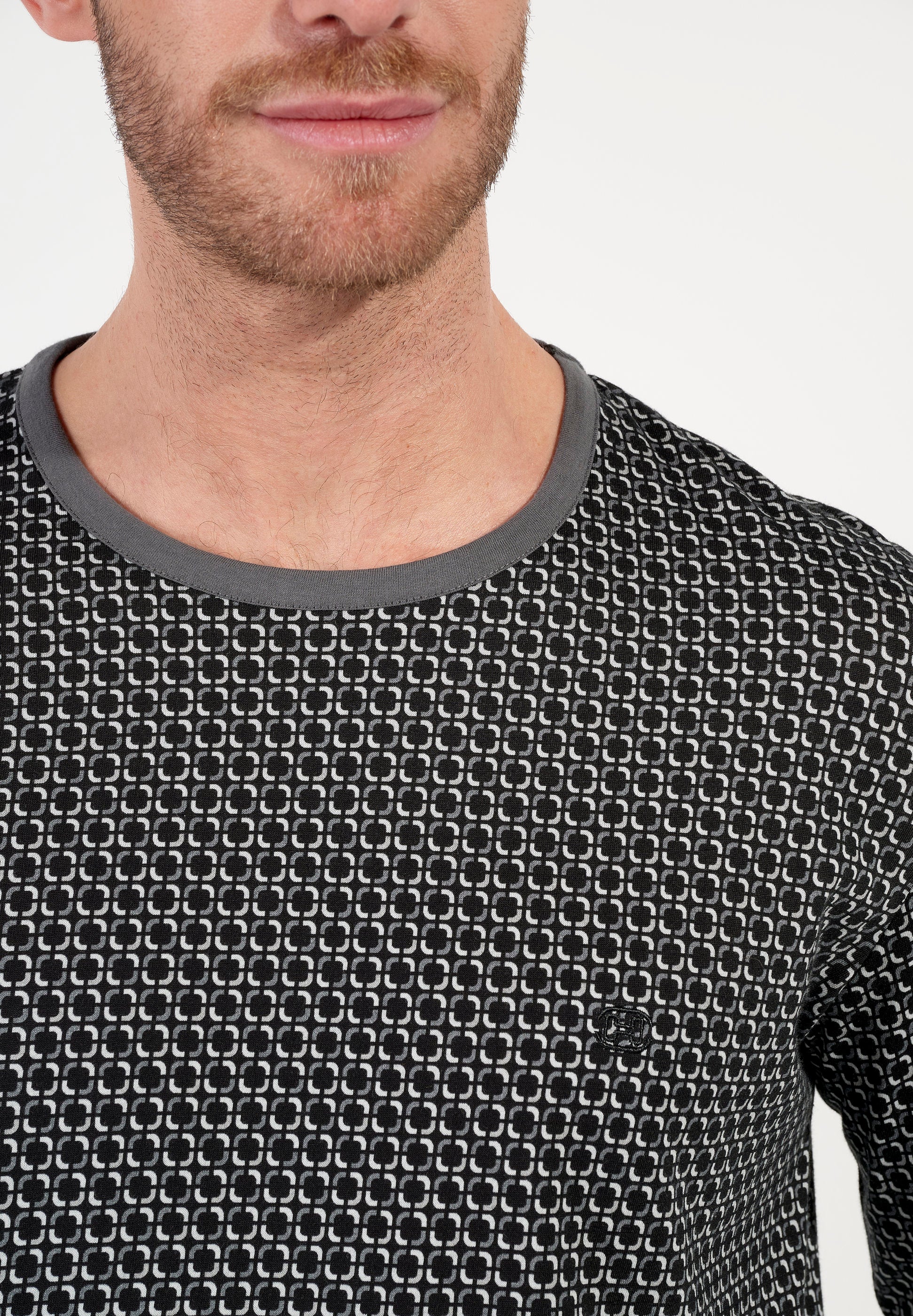 hom-waldorf-pyjama-long-homme-coton-gris-imprim image 5