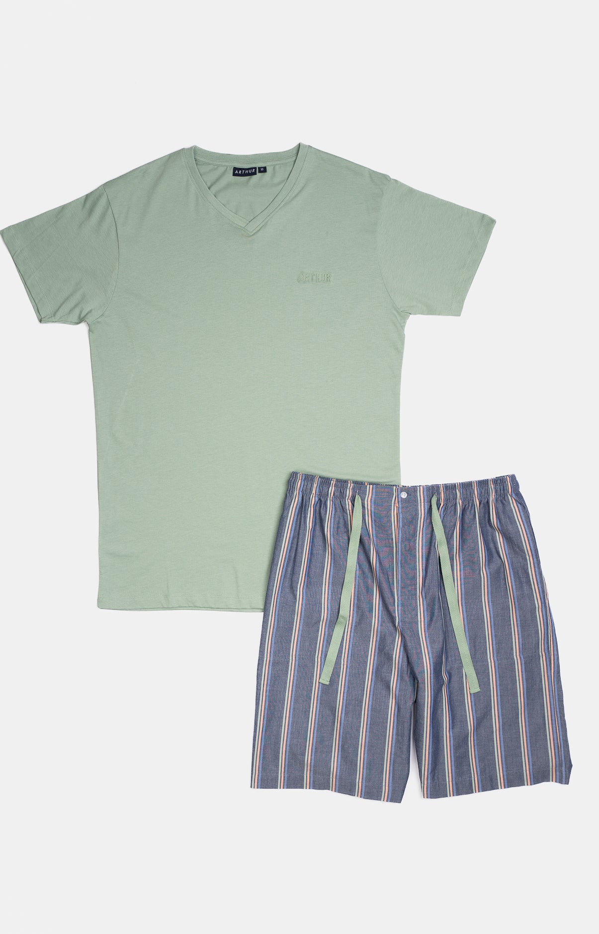 arthur-bob-lamark-pyjashort-homme-marine-en-coton image 3