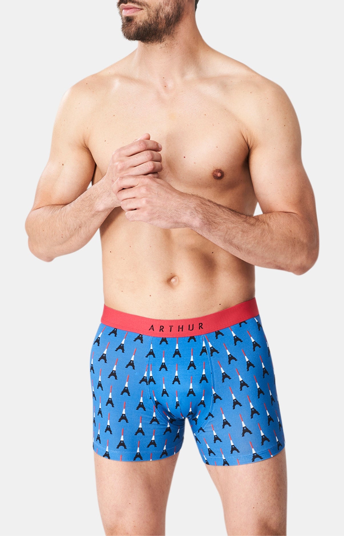 arthur-bob-boxer-tour-eiffel-bleu-coton-bio-homme image 2