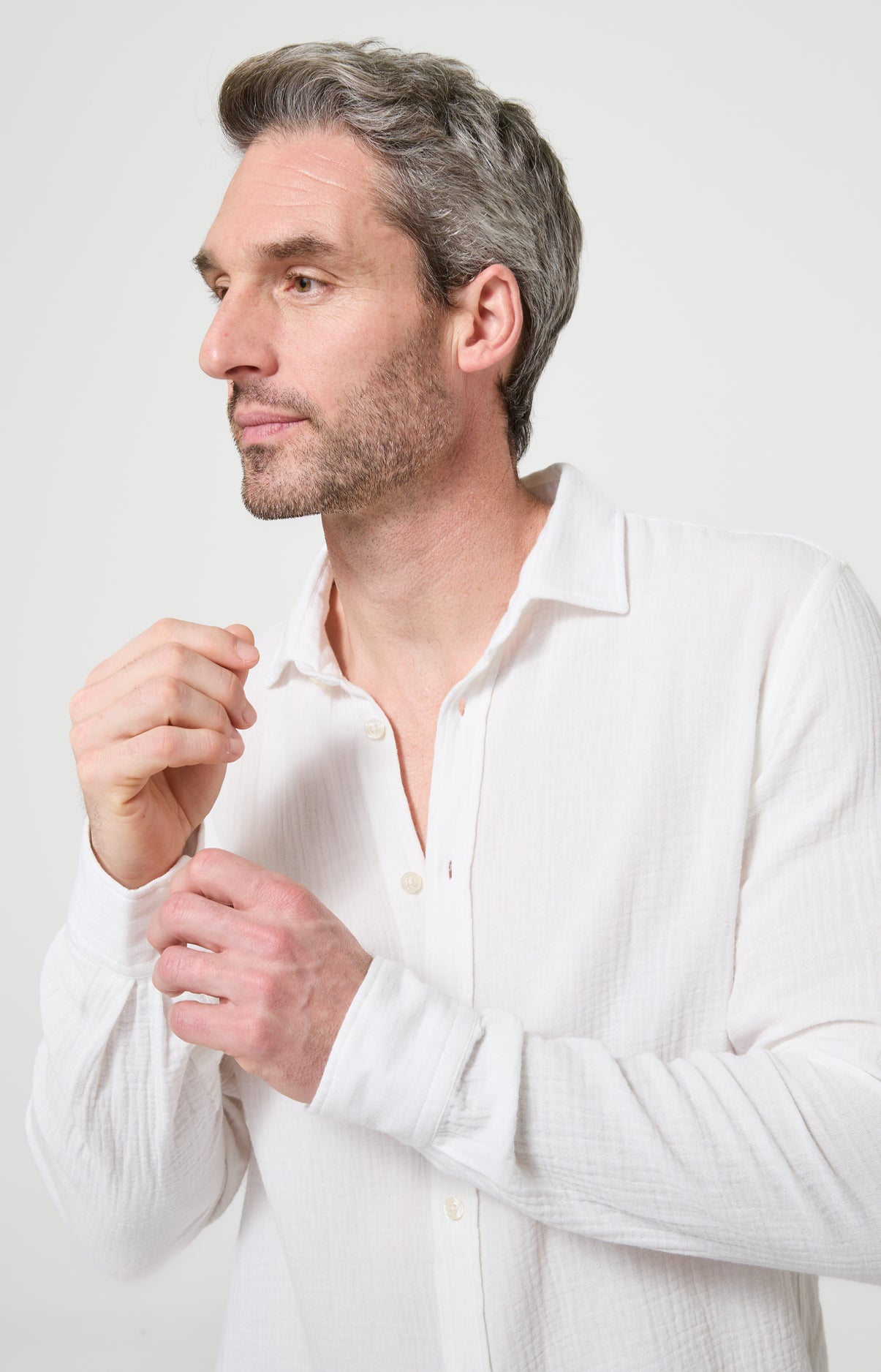 arthur-white-chemise-gaze-coton-homme-blanc image 2