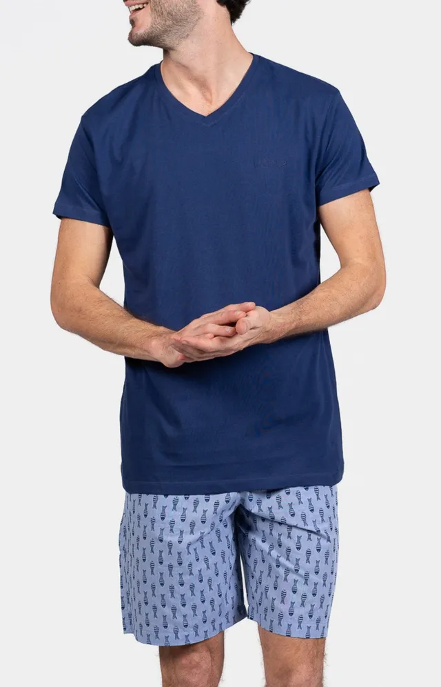 arthur-bob-pyjashort-fish-marine-coton-homme image 1