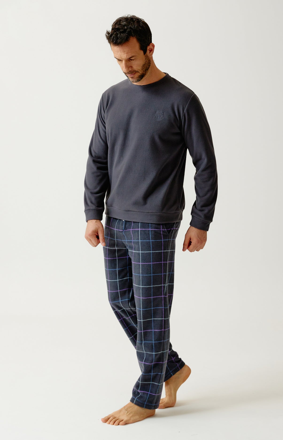 arthur-bob-carol-pyjama-polaire-homme-ebony-carreaux image 5