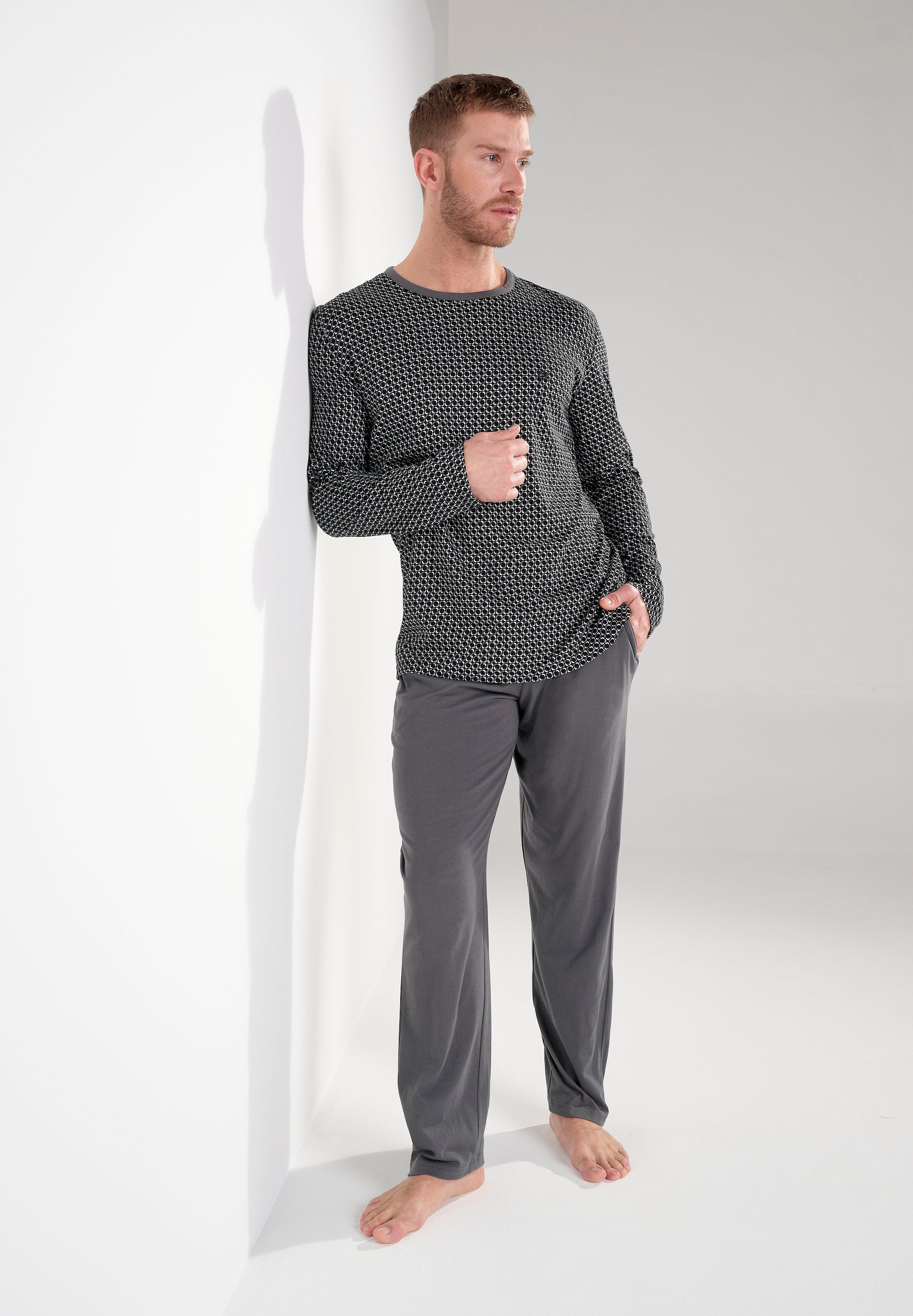 hom-waldorf-pyjama-long-homme-coton-gris-imprim image 4