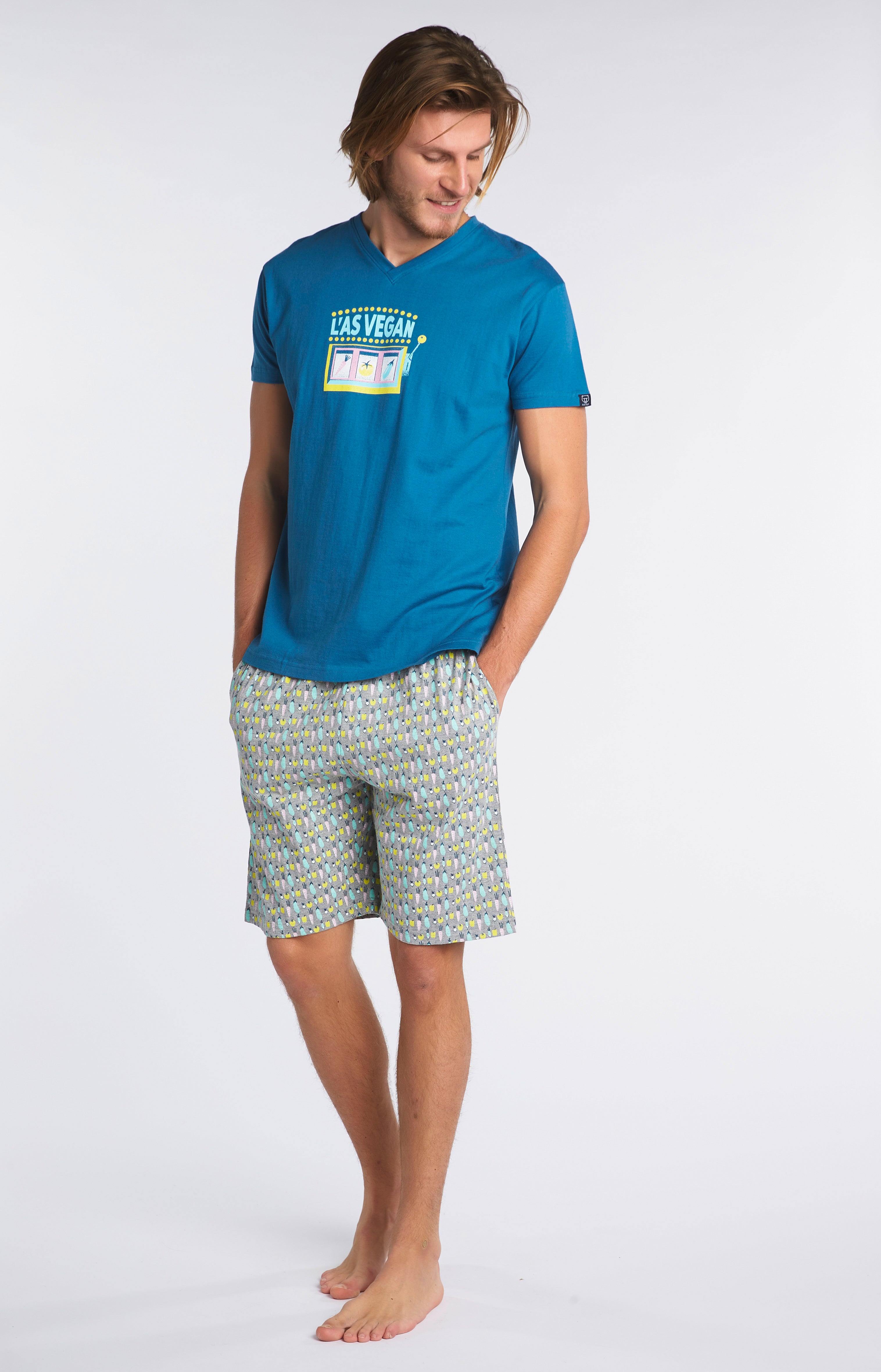 arthur-bob-vegan-pyjashort-homme-multicolore-coton-bio image 1