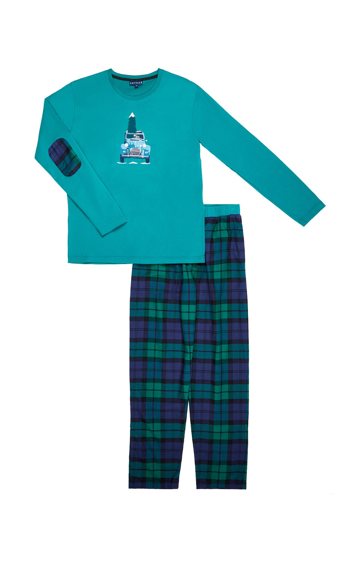 arthur-bob-bill-pyjama-homme-vert-coton-tartan image 3