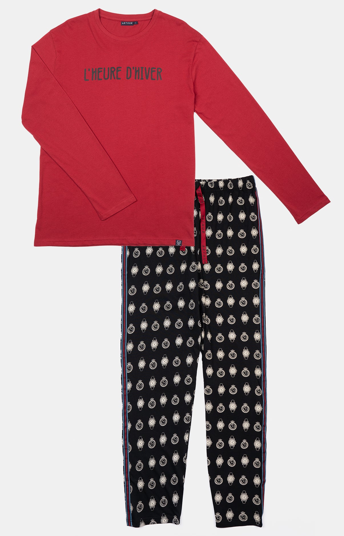 arthur-bob-pyjama-a-l-heure-noir-coton-bio-ensemble-homme image 3
