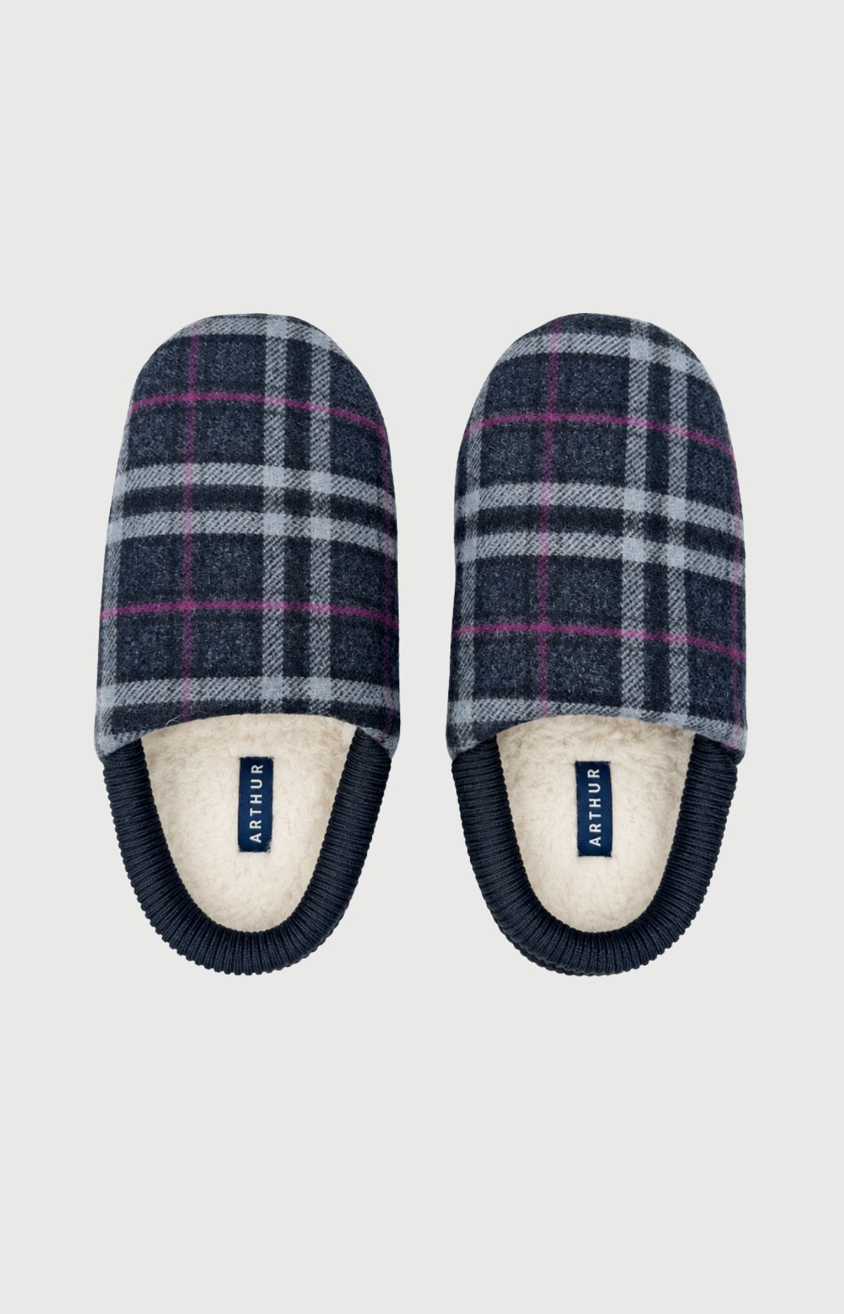 arthur-bob-minuit-chaussons-cuir-laine-marine image 3