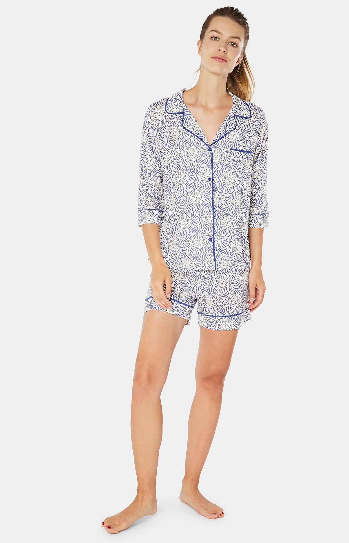 arthur-bob-tigre-pyjashort-bleu-lyocell-femme image 2