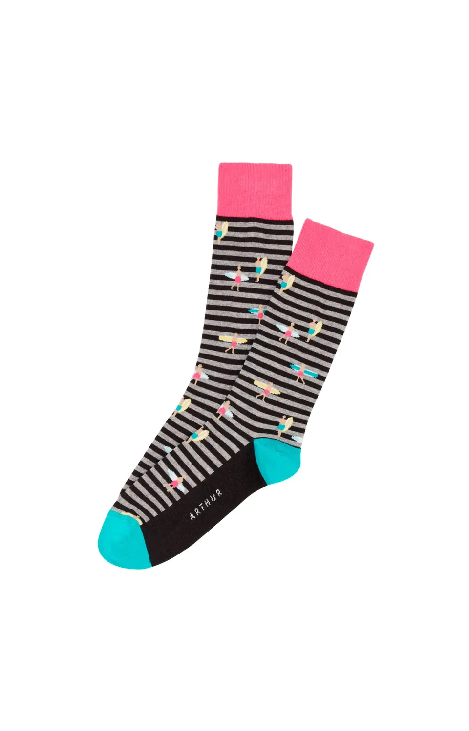arthur-bob-surf-gris-chaussettes-homme-coton-40-46 image 1