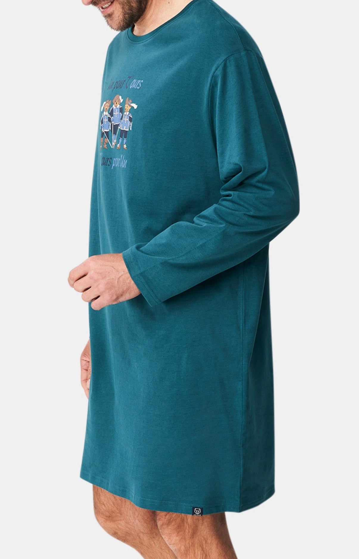 arthur-bob-teddy-mousquetaires-maxi-tee-shirt-vert-coton-bio image 4