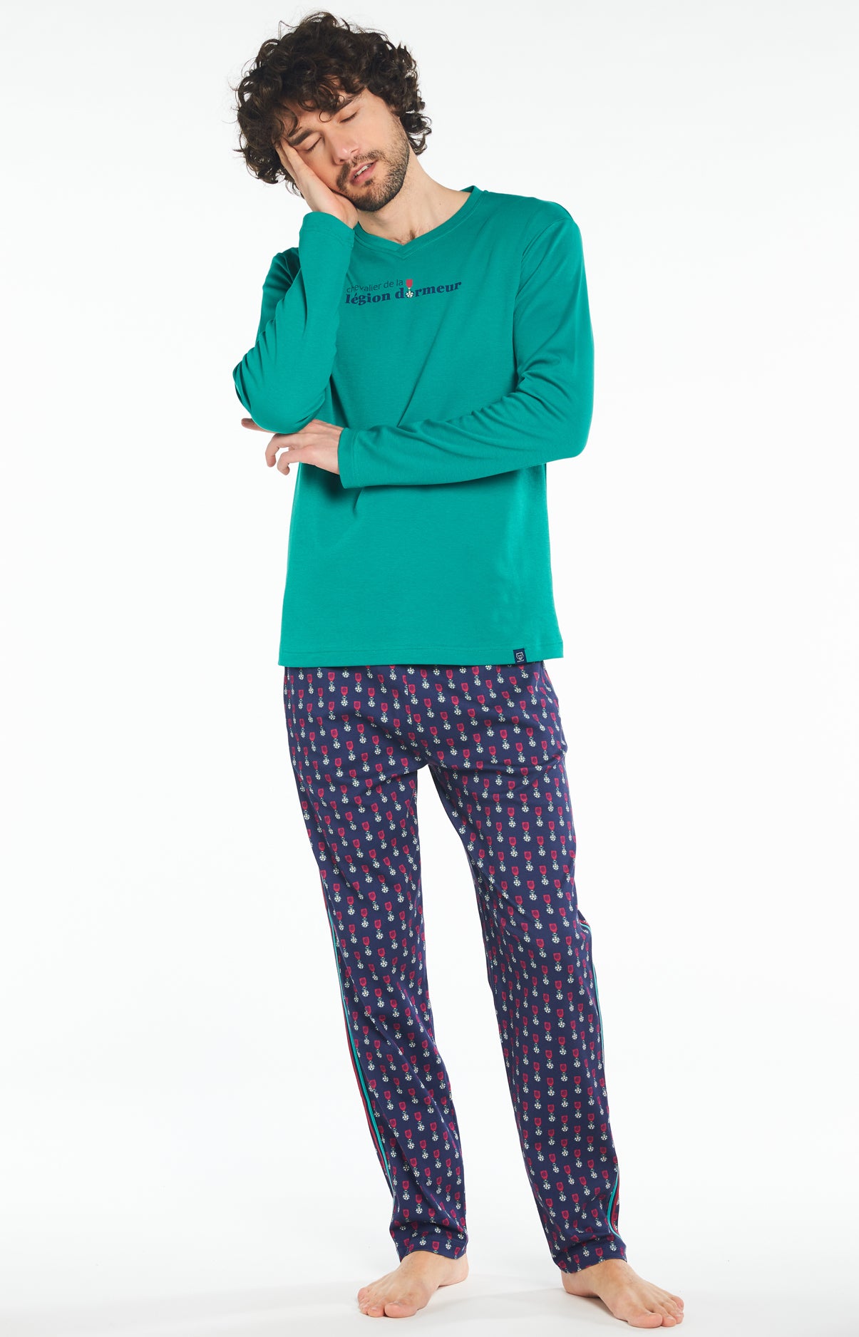 arthur-bob-legion-dormeur-pyjama-long-marine-coton-bio image 4