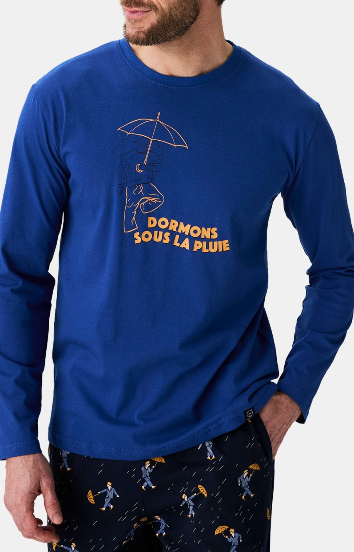 arthur-bob-dormons-sous-la-pluie-pyjama-homme-gris-coton-bio image 4