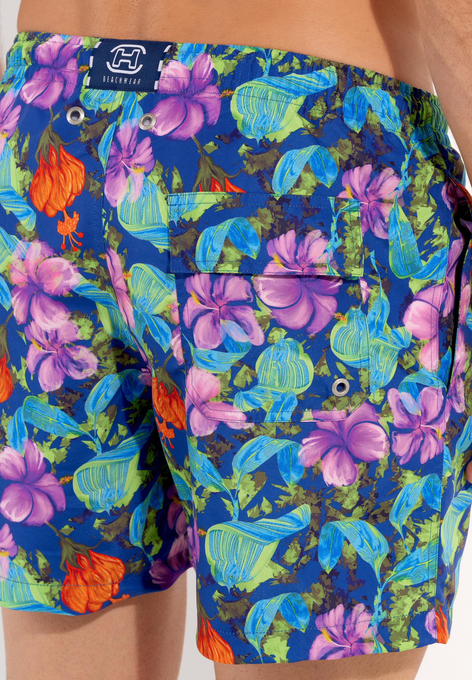 hom-h-fresh-balata-short-de-bain-homme-bleu-marine-fleurs image 6