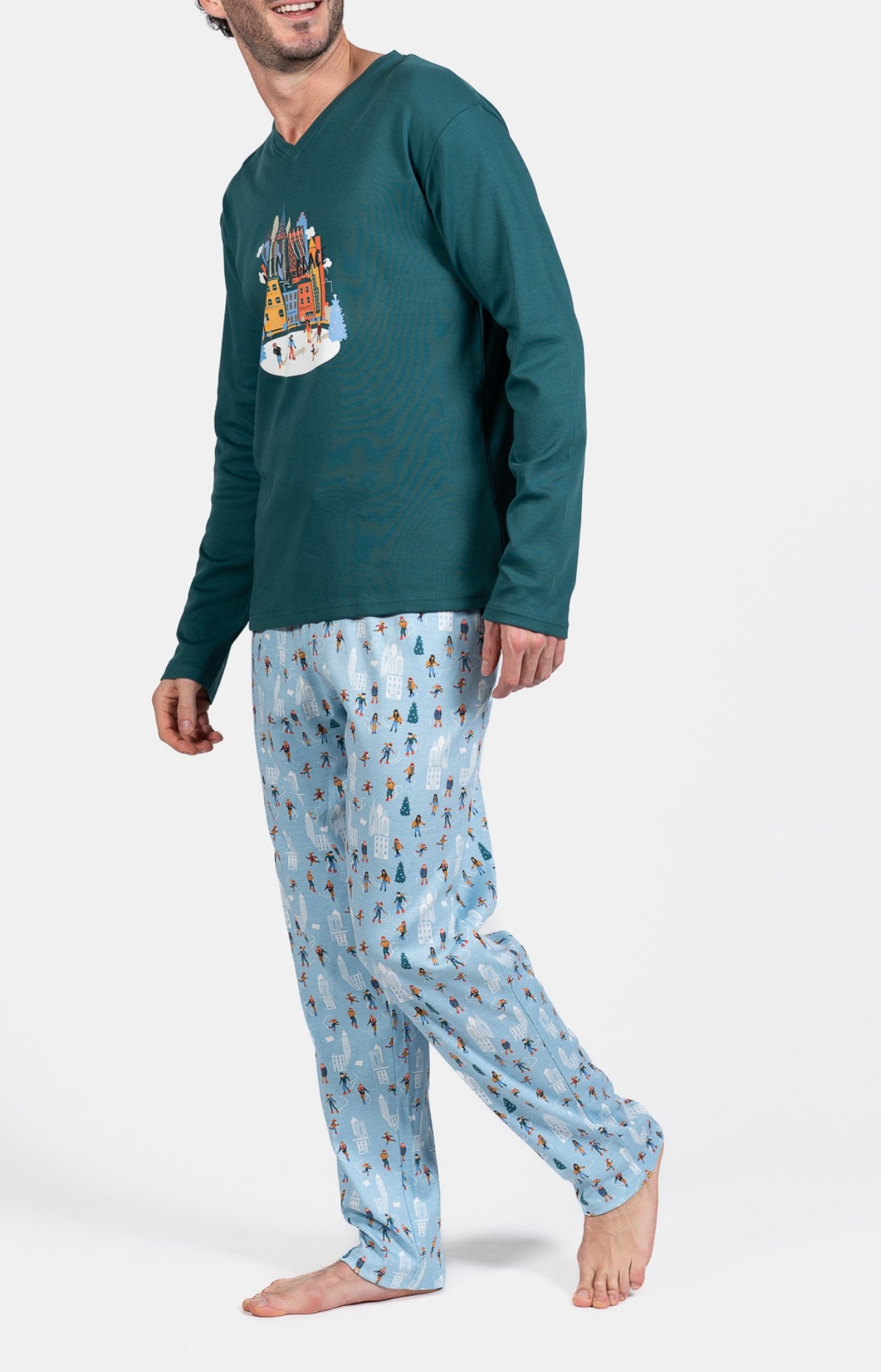 arthur-bob-matin-glace-pyjama-homme-ciel-coton image 5