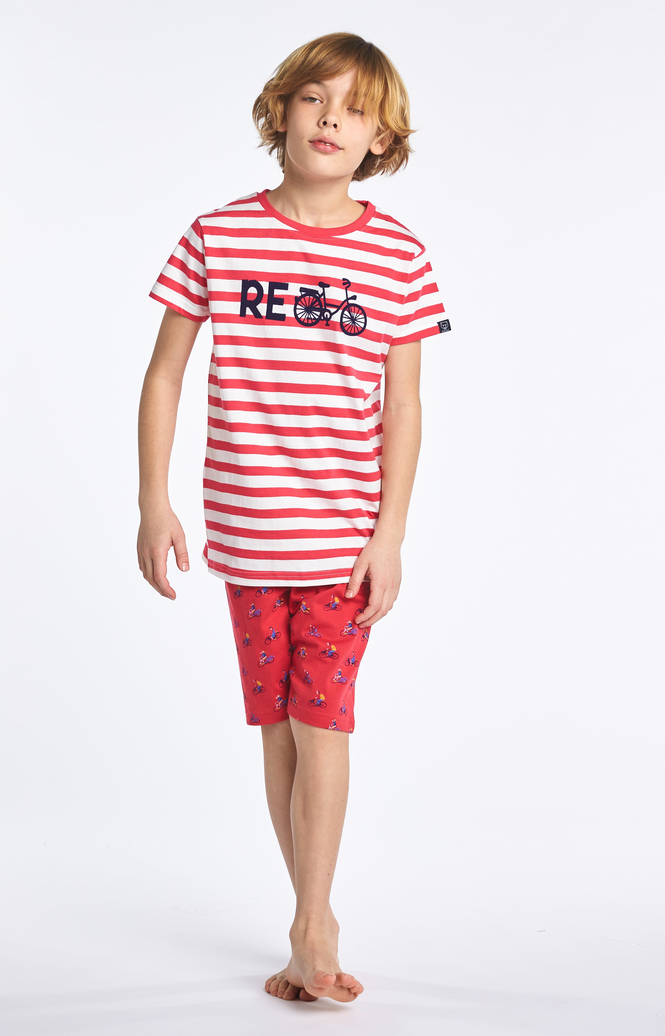 arthur-bob-recycle-rouge-pyjashort-enfant-coton-bio image 6