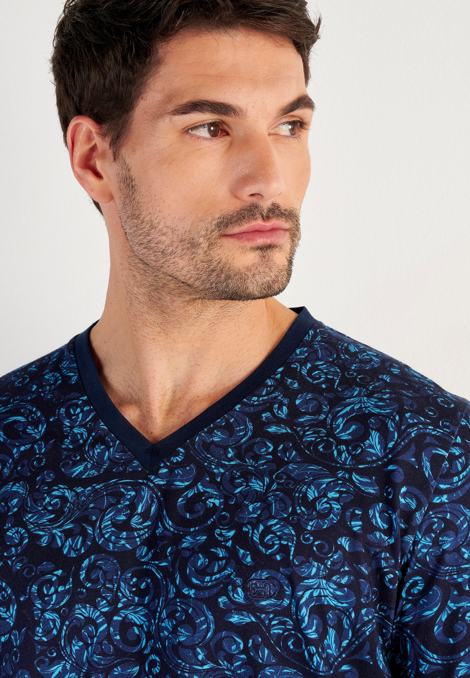 hom-modal-comfort-brian-pyjama-homme-imprim-bleu-coton image 5