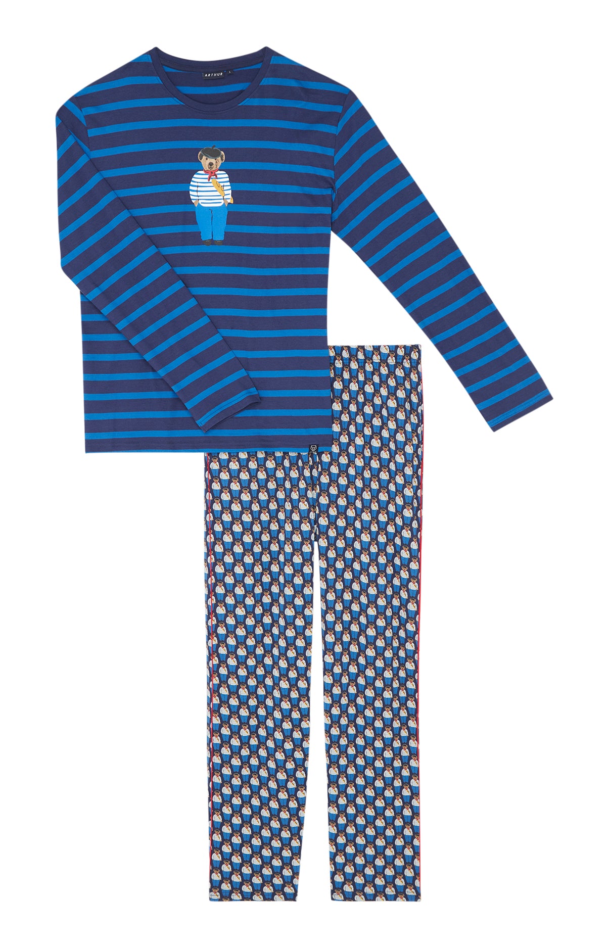 arthur-bob-teddy-in-paris-pyjama-homme-marine-bio image 3