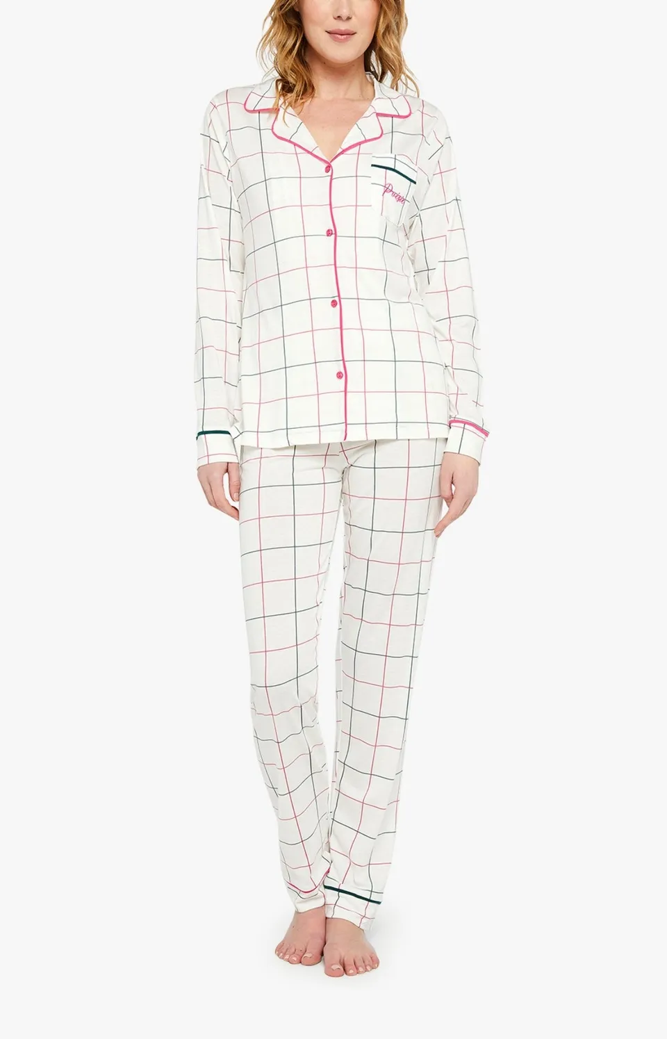 arthur-bob-pyjama-boutonn-carreaux-lila-ivoire-l image 1
