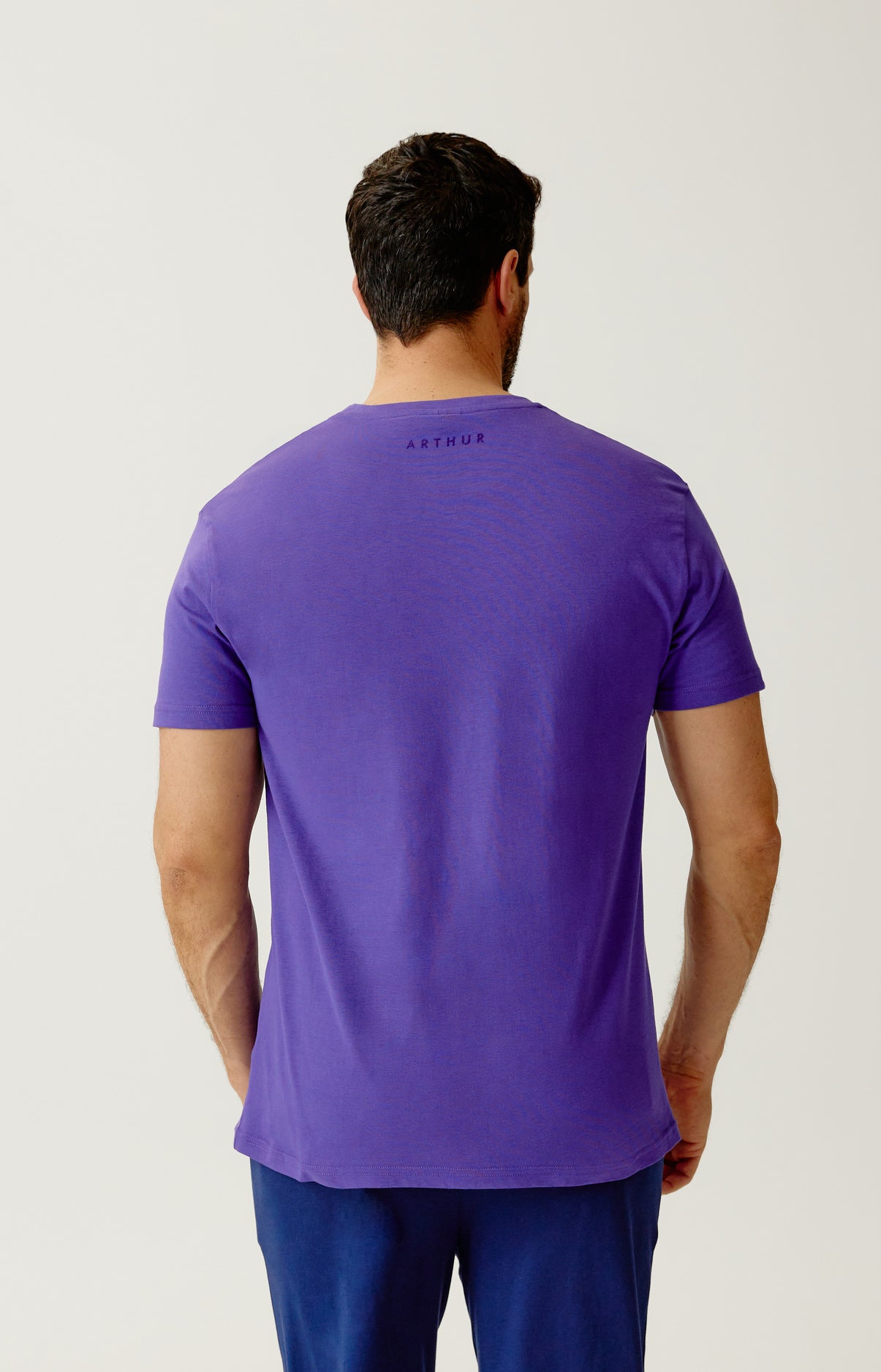 arthur-bob-tee-shirt-violet-haut-pyjama-coton-bio-homme image 6