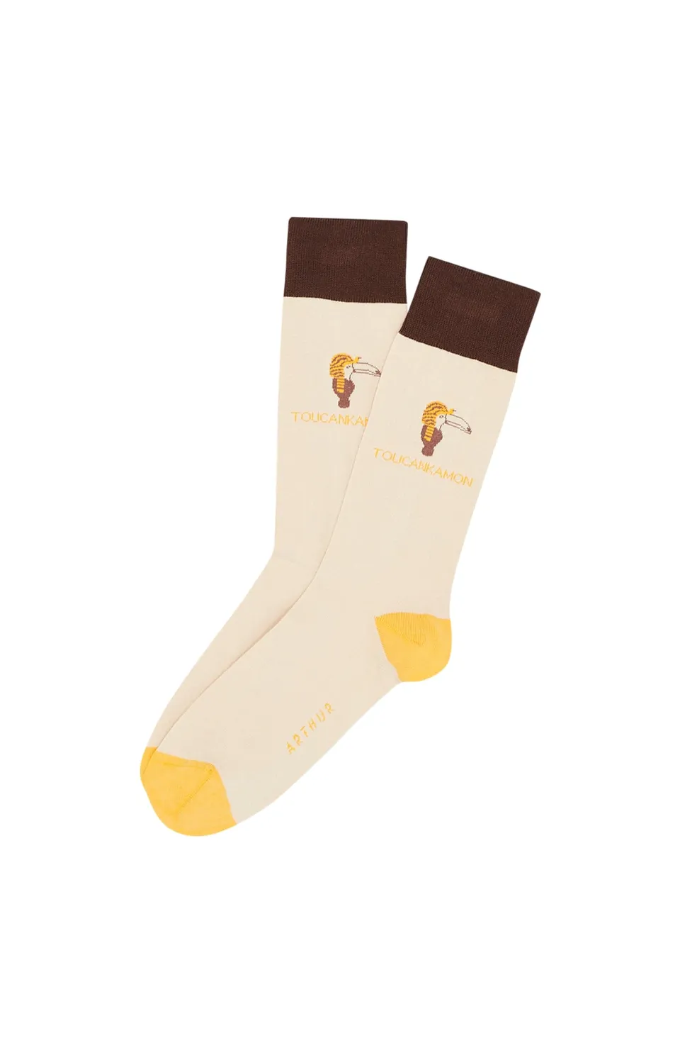 arthur-bob-toucan-ecru-chaussettes-homme-coton image 1