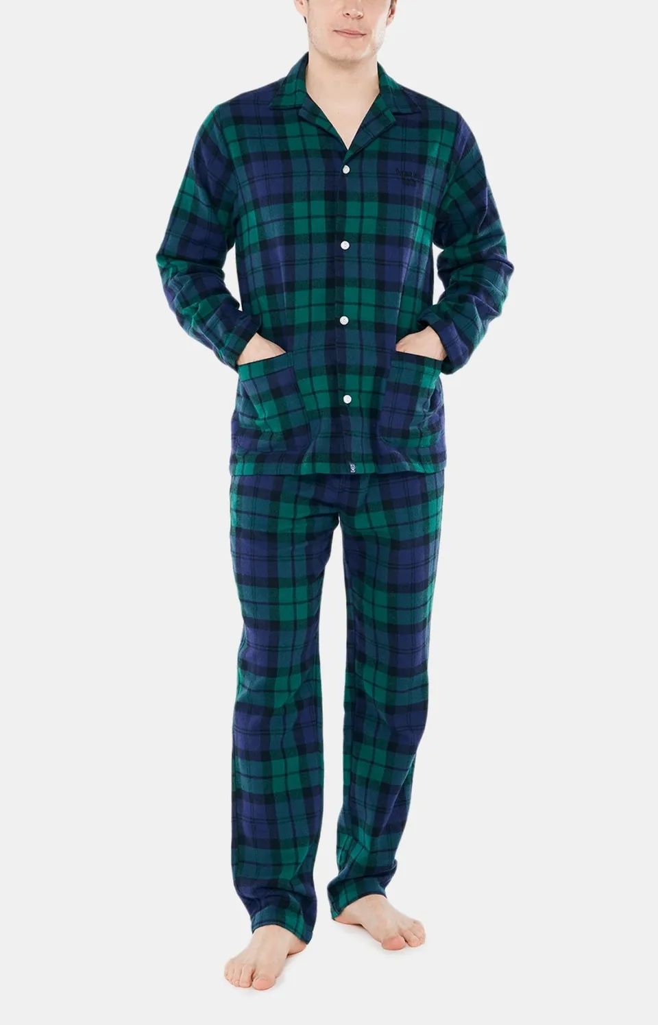 arthur-bob-bill-pyjama-boutonn-homme-vert-pilou image 1