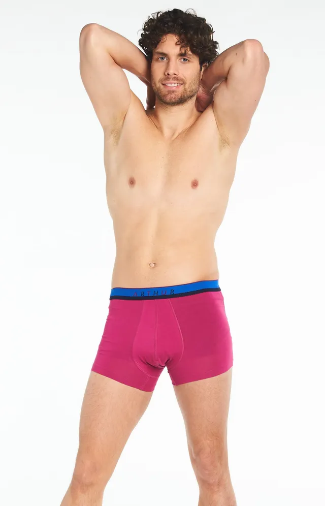 arthur-boxer-slipp-uni-boxer-homme-fushia-l-coton-bio image 1