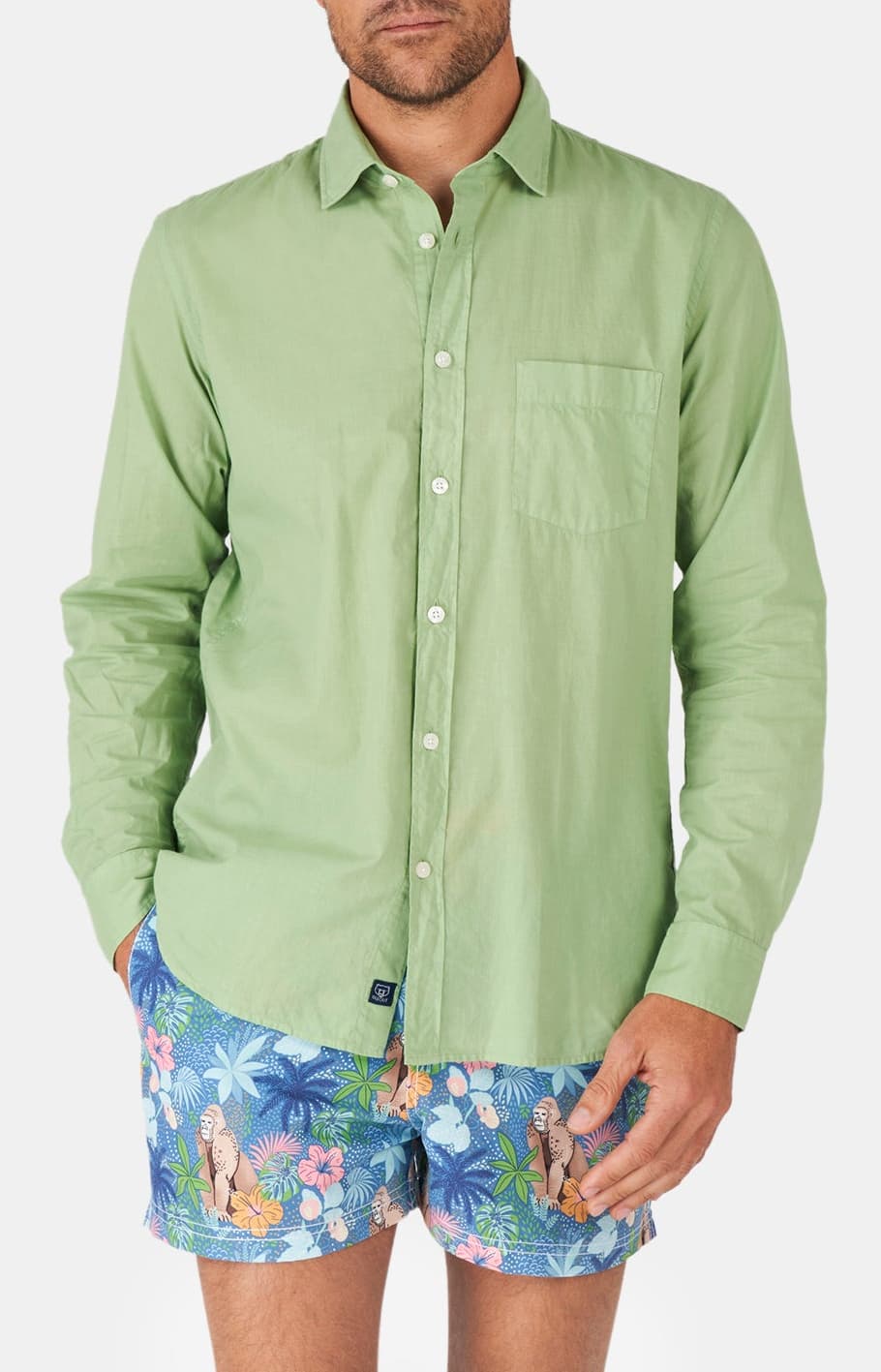 arthur-plage-chemise-voile-coton-homme-green image 2