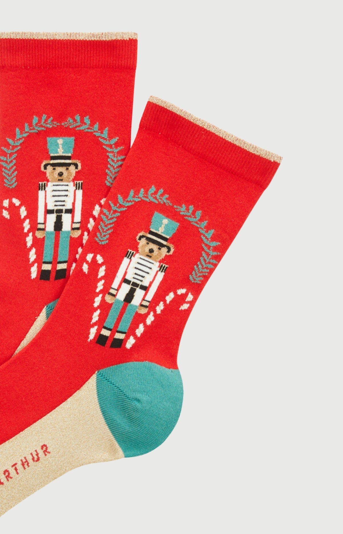 arthur-bob-chaussettes-coton-teddy-casse-noisette-rouge-36-40 image 2