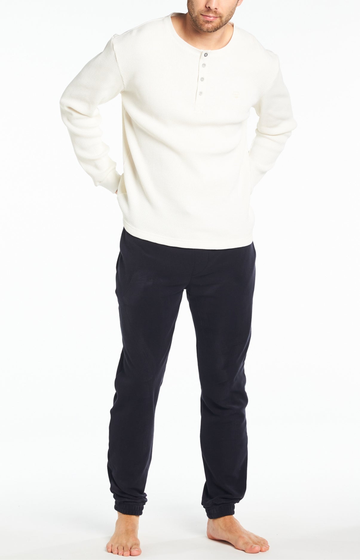 arthur-bob-pantalon-polaire-bas-pyjama-noir-polyester-chaud image 1