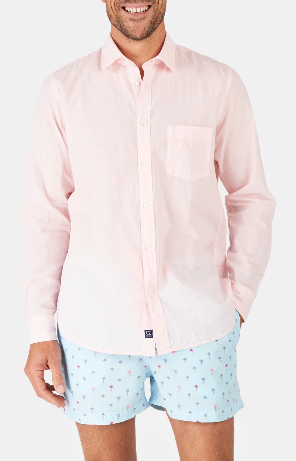 arthur-bob-chemise-voile-de-coton-rose-manches-longues image 2