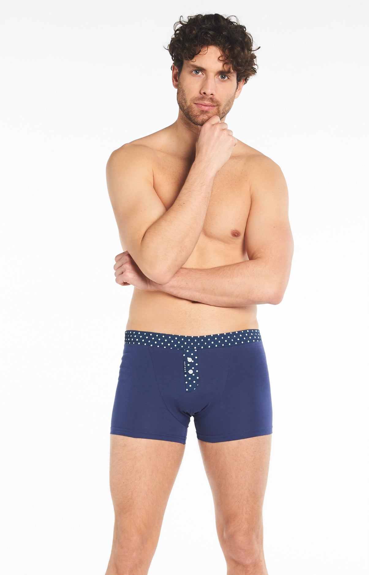 arthur-bob-boxer-club-boxer-homme-marine-stretch image 2