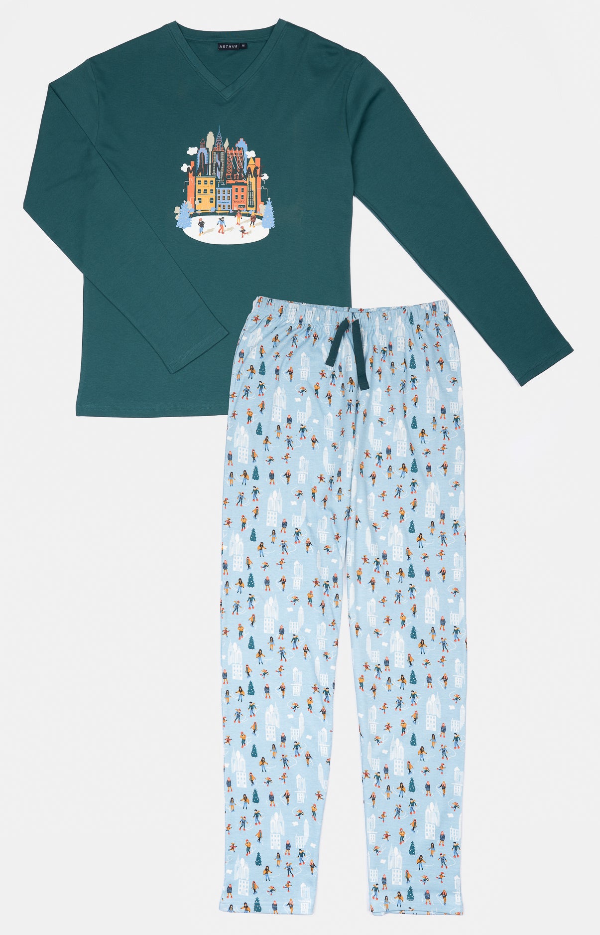 arthur-bob-matin-glace-pyjama-homme-ciel-coton image 3