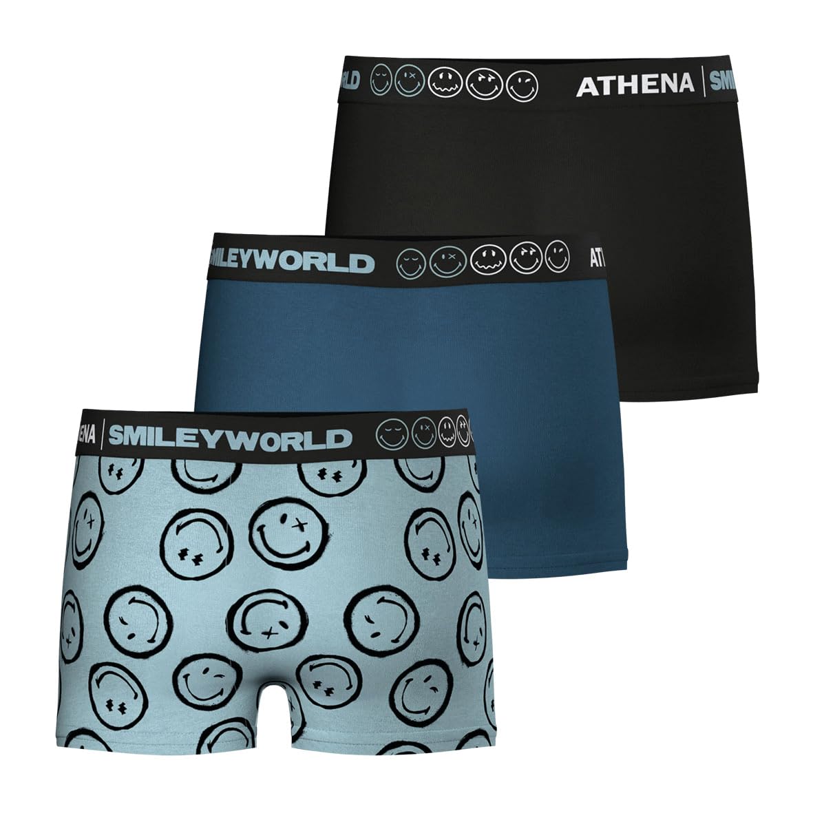 athena-graphic-lot-3-boxers-gar-on-smiley-12-ans image 3