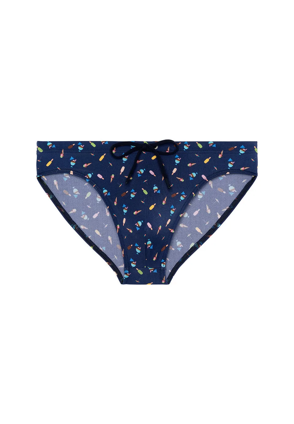 hom-h-fresh-summer-swim-mini-brief-slip-de-bain-navy-print-glaces image 1