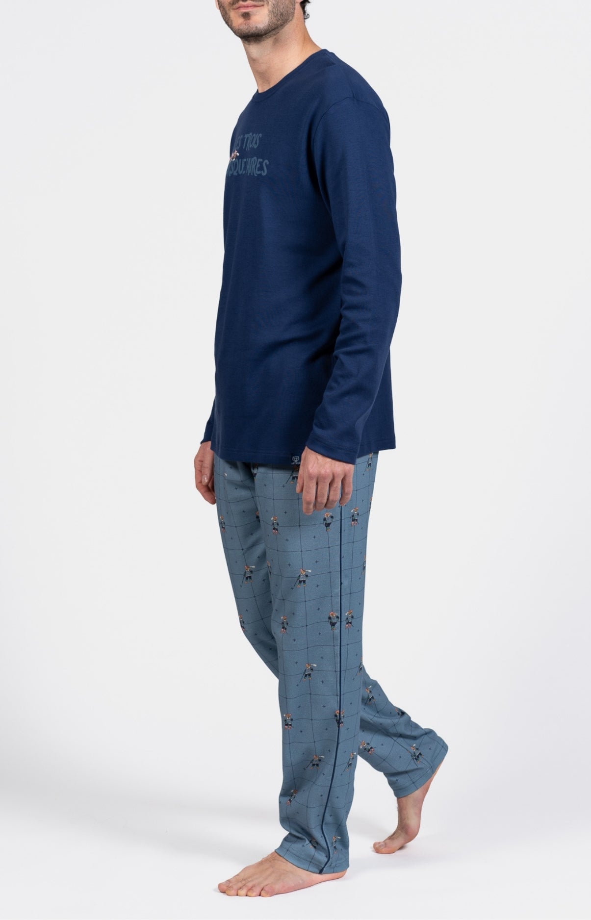arthur-bob-pyjama-mou-r-squetaires-bleu-coton-bio-chaud image 5