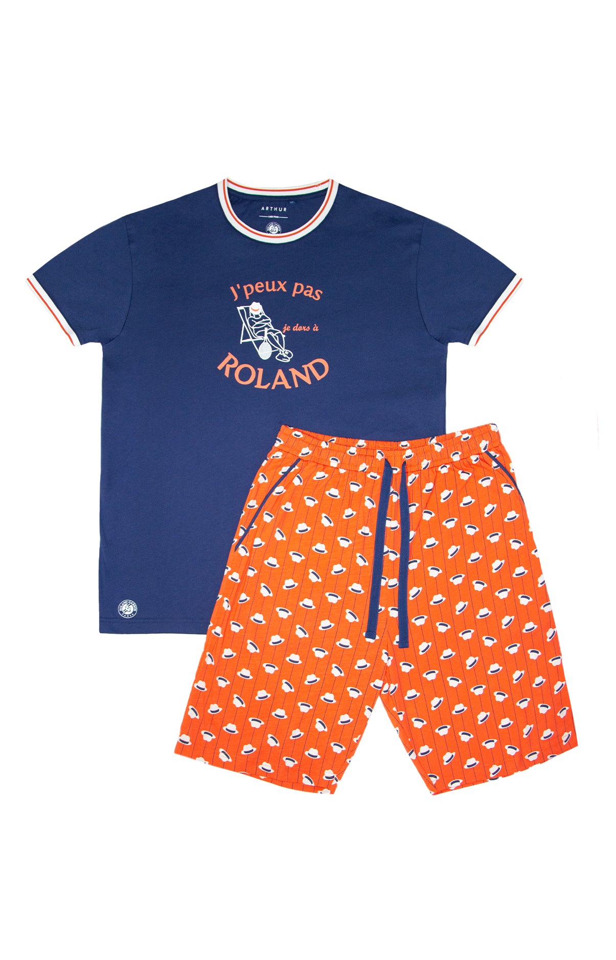 arthur-bob-roland-garros-pyjashort-homme-terre-coton-bio image 3