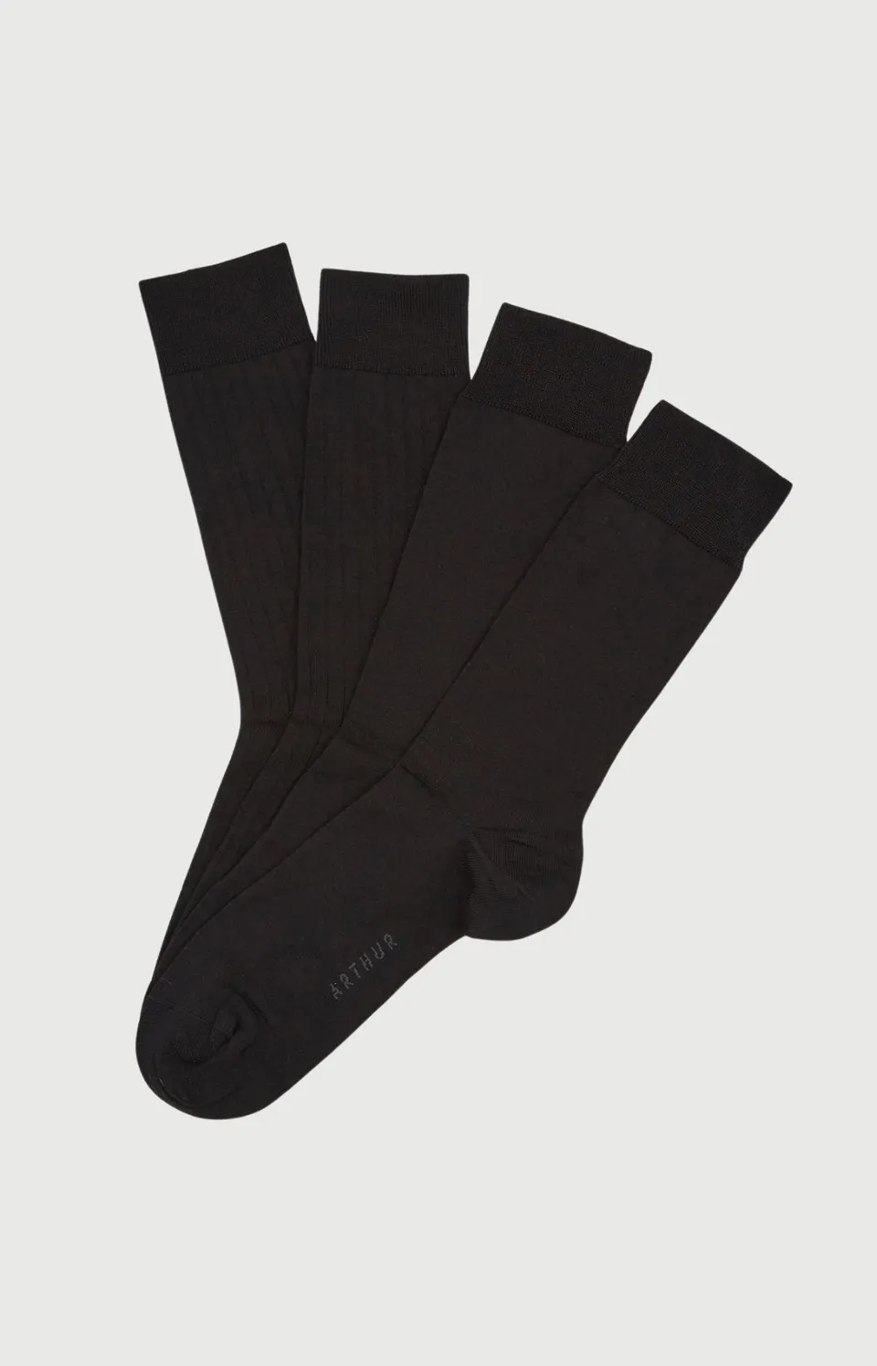 arthur-bob-pack-2-chaussettes-noir-coton-fil-d-cosse image 1