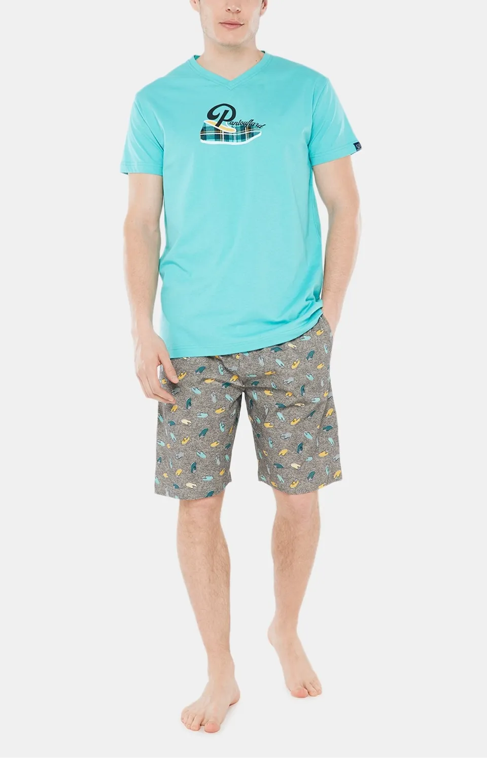 arthur-bob-pantouflard-pyjashort-coton-bio-anthracite-l image 1