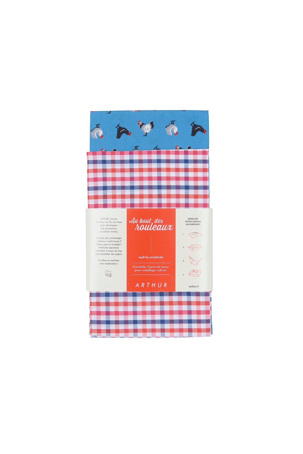 arthur-bob-furoshiki-emballage-cadeau-cerise-coton-bio-lot-2 image 2