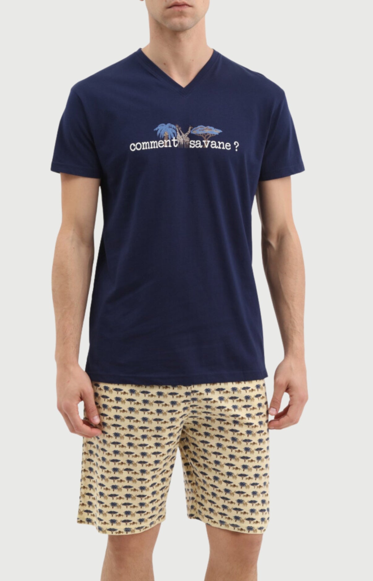 arthur-bob-pyjashort-comment-savane-pyjama-homme-cru image 1
