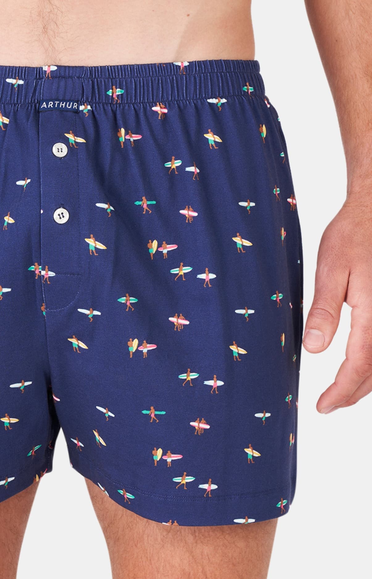 arthur-le-club-surf-cale-on-de-nuit-marine-coton-bio image 1