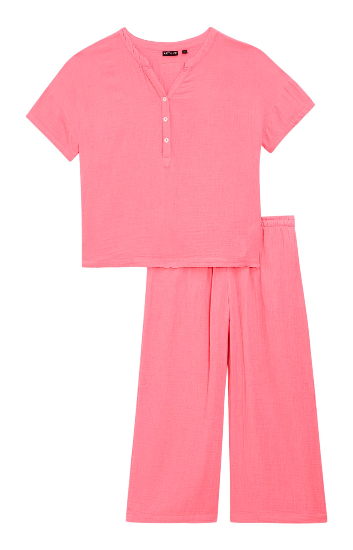 arthur-bob-pyjacorsaire-femme-gaze-coton-corail image 3