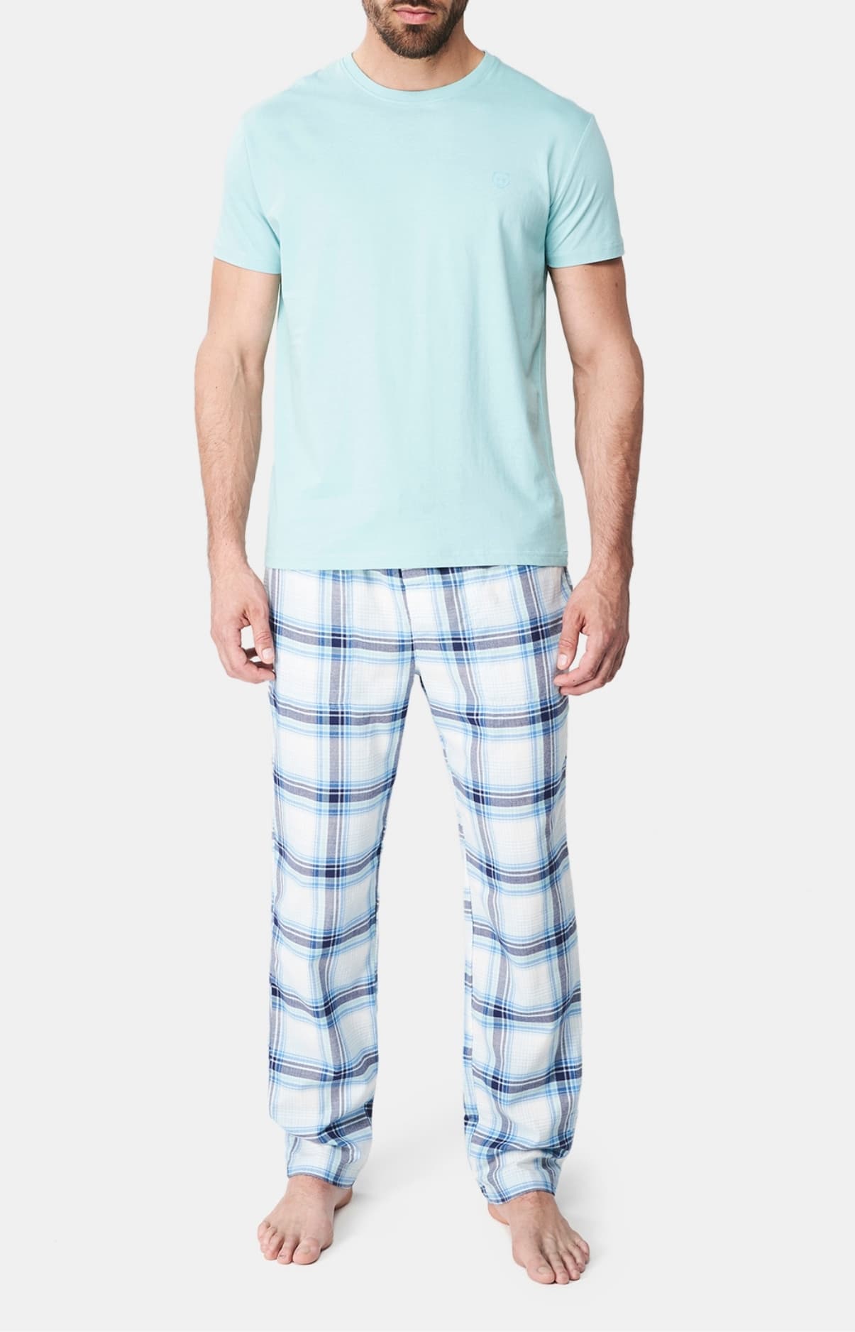 arthur-bob-pantalon-flanelle-carreaux-yale-pyjama-homme-cru image 1