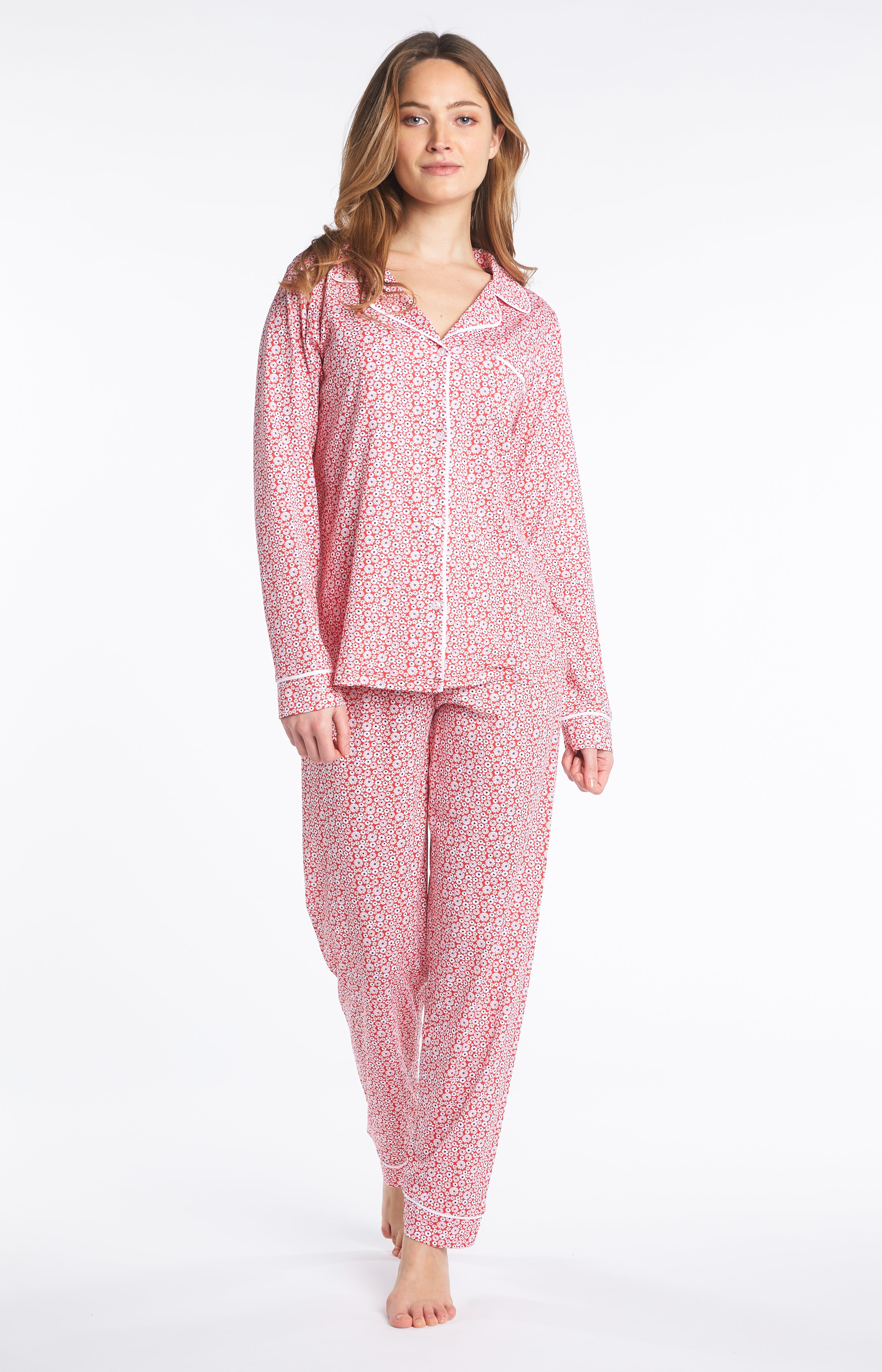 arthur-bob-marguerite-pyjama-femme-rouge-floral-coton image 4