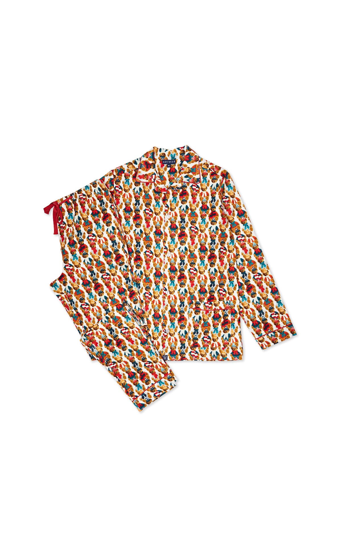 arthur-bob-pyjama-long-pilou-teddy-neige image 3