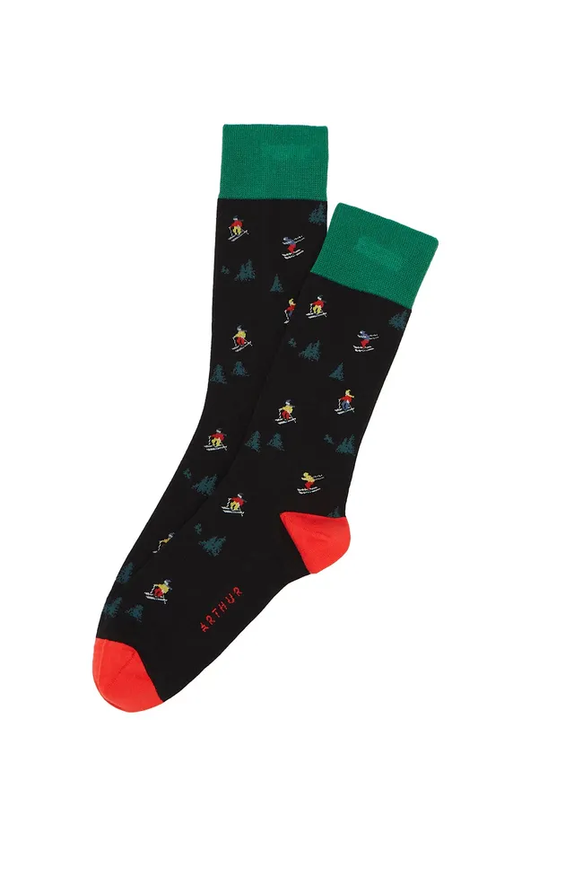 arthur-bob-chaussettes-skieurs-noir-coton-bio-homme image 1